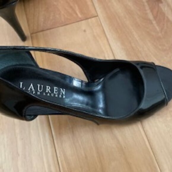 Ralph Lauren black Patent Heels Sz 7M - Picture 6 of 11
